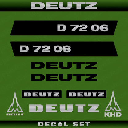 Deutz D 72 06 N Aftermarket Replacement Tractor Decal (Sticker) Set