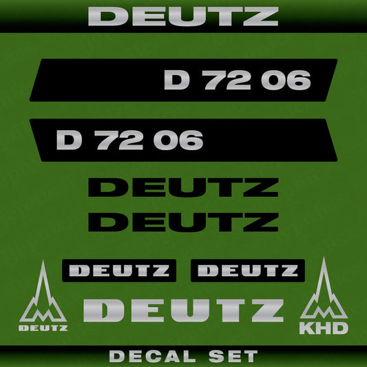 Deutz D 72 06 N Aftermarket Replacement Tractor Decal (Sticker) Set