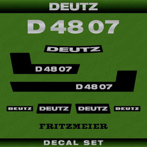 Deutz D 48 07 Aftermarket Replacement Tractor Decal (Sticker) Set