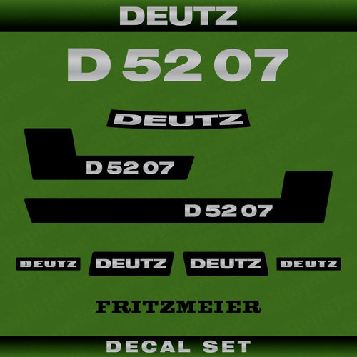 Deutz D 52 07 Aftermarket Replacement Tractor Decal (Sticker) Set