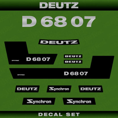 Deutz D 68 07 Aftermarket Replacement Tractor Decal (Sticker) Set