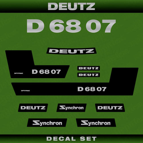Deutz D 68 07 Aftermarket Replacement Tractor Decal (Sticker) Set