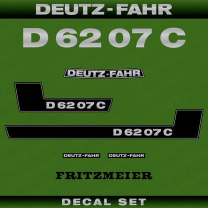 Deutz Fahr D 62 07 C Aftermarket Replacement Tractor Decal (Sticker) Set