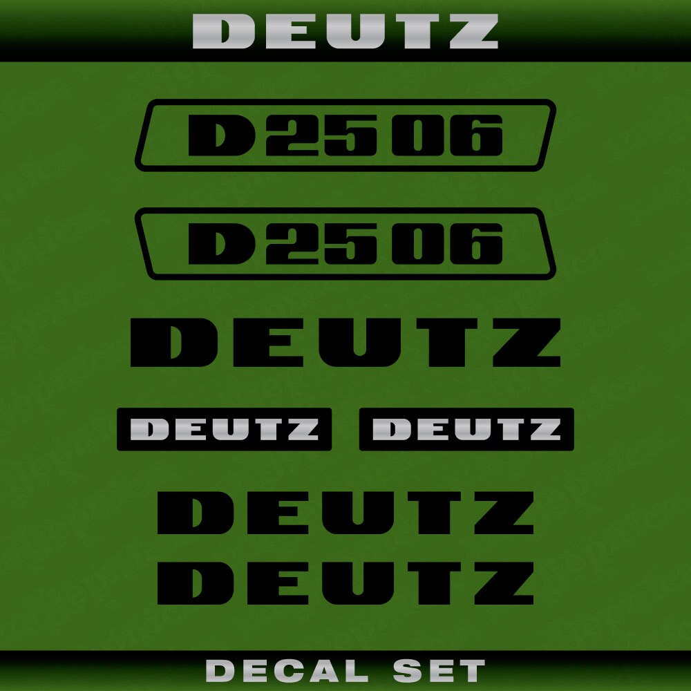 Deutz D 25 06 (1974) Aftermarket Replacement Tractor Decal (Sticker) Set