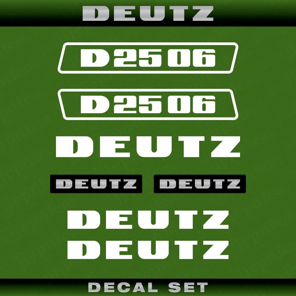 Deutz D 25 06 W (1974) Aftermarket Replacement Tractor Decal (Sticker) Set