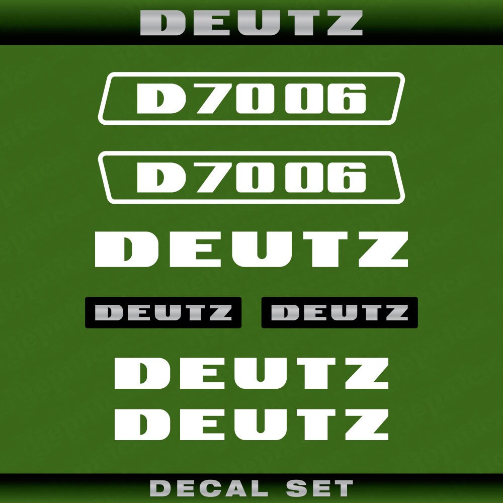 Deutz D 70 06 W (1974) Aftermarket Replacement Tractor Decal (Sticker) Set