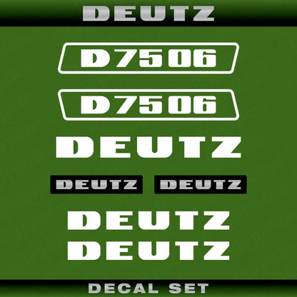 Deutz D 75 06 W (1974) Aftermarket Replacement Tractor Decal (Sticker) Set