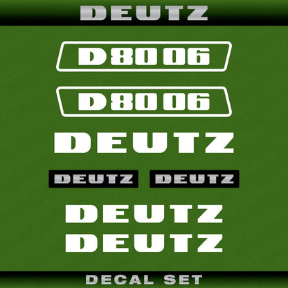 Deutz D 80 06 W (1974) Aftermarket Replacement Tractor Decal (Sticker) Set