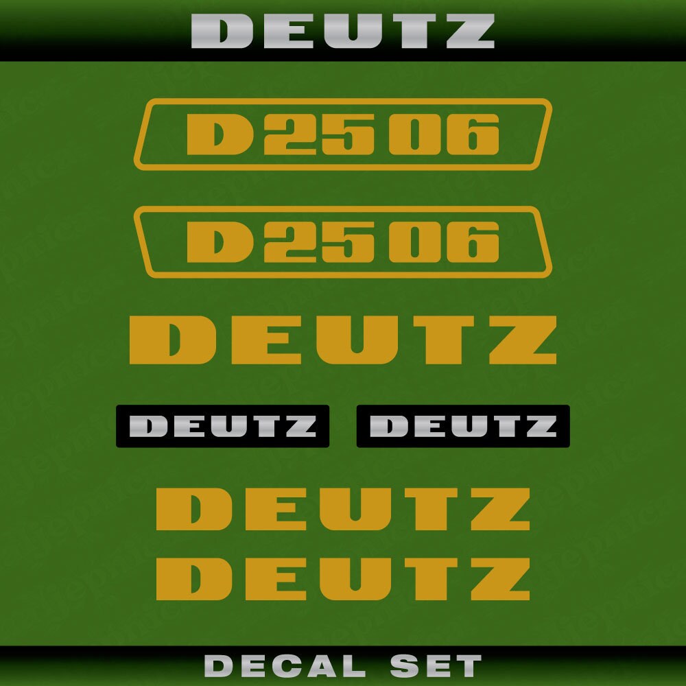 Deutz D 25 06 G (1974) Aftermarket Replacement Tractor Decal (Sticker) Set