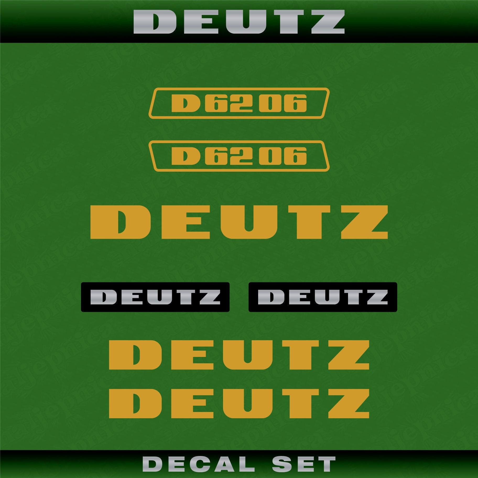 Deutz D 62 06 G (1974) Aftermarket Replacement Tractor Decal (Sticker) Set
