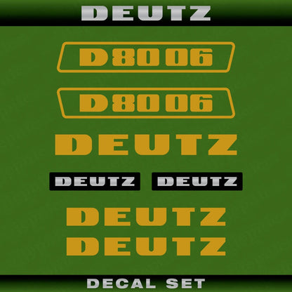 Deutz D 80 06 G (1974) Aftermarket Replacement Tractor Decal (Sticker) Set