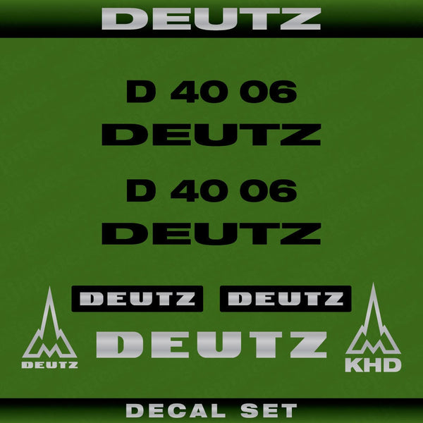 Deutz D 40 06 Aftermarket Replacement Tractor Decal (Sticker) Set