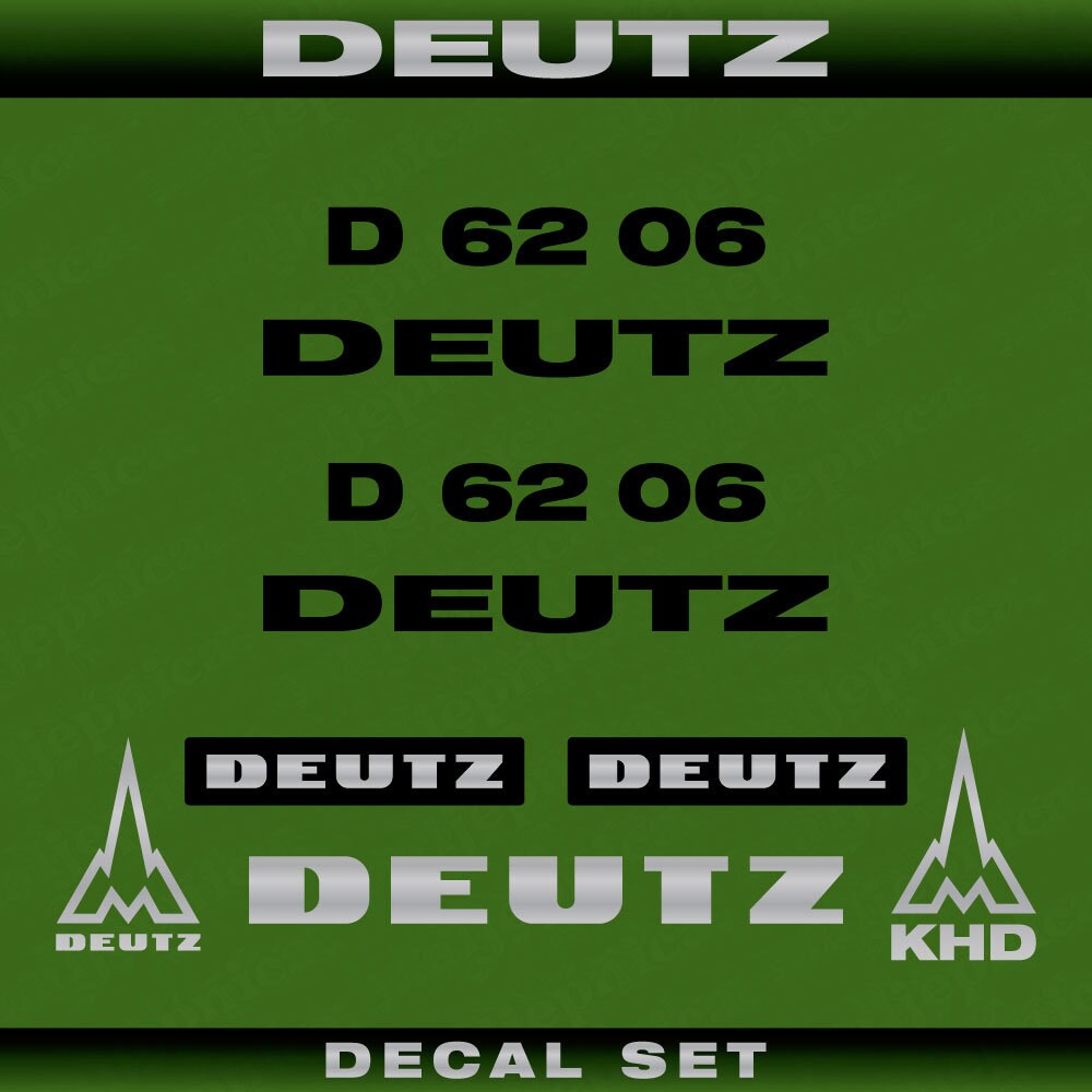 Deutz D 62 06 Aftermarket Replacement Tractor Decal (Sticker) Set