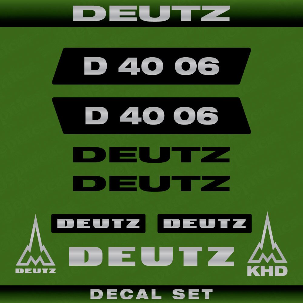 Deutz D 40 06 N Aftermarket Replacement Tractor Decal (Sticker) Set