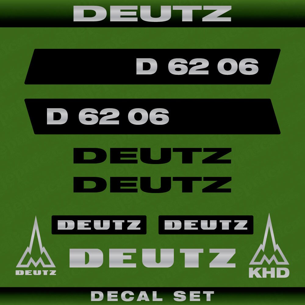 Deutz D 62 06 N Aftermarket Replacement Tractor Decal (Sticker) Set
