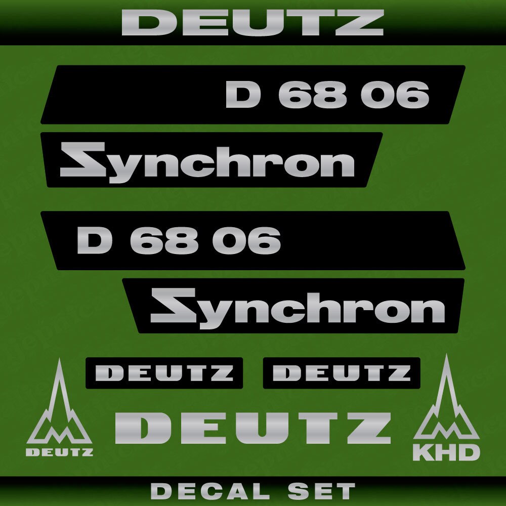 Deutz D 68 06 Synchron Aftermarket Replacement Tractor Decal (Sticker) Set