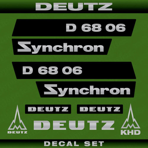 Deutz D 68 06 Synchron Aftermarket Replacement Tractor Decal (Sticker) Set