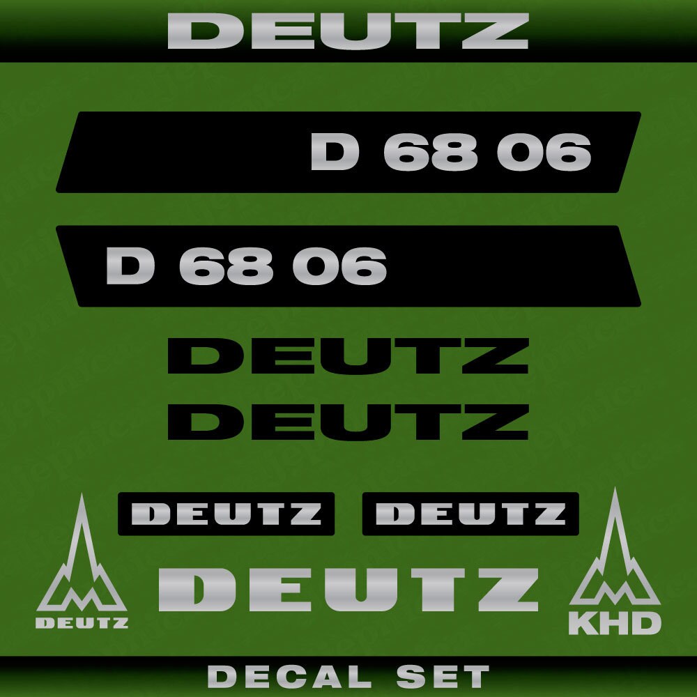 Deutz D 68 06 N Aftermarket Replacement Tractor Decal (Sticker) Set