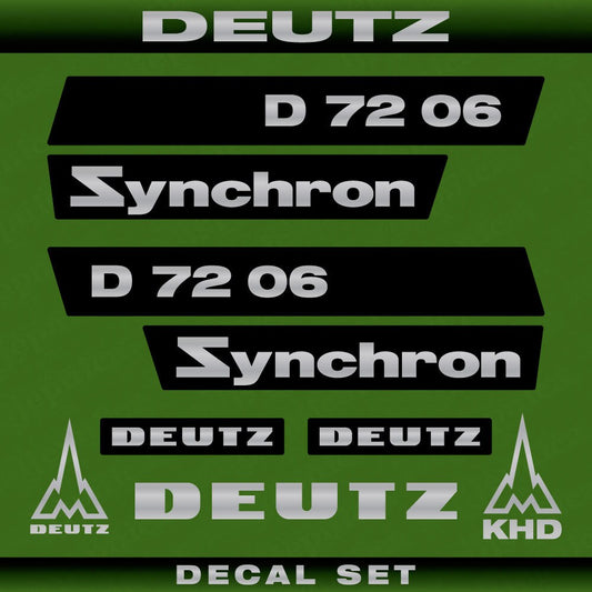 Deutz D 72 06 Synchron Aftermarket Replacement Tractor Decal (Sticker) Set