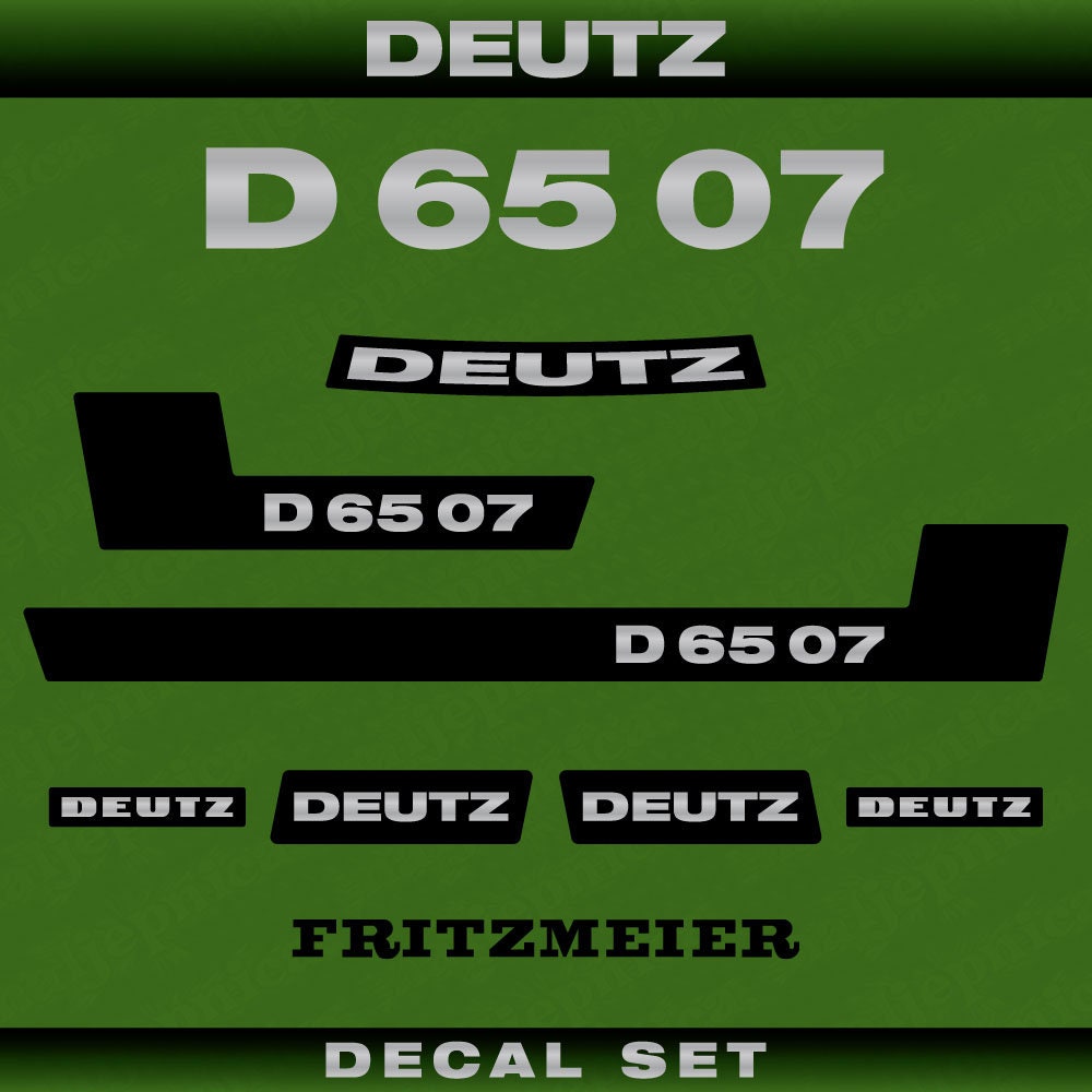 Deutz D 65 07 Aftermarket Replacement Tractor Decal (Sticker) Set