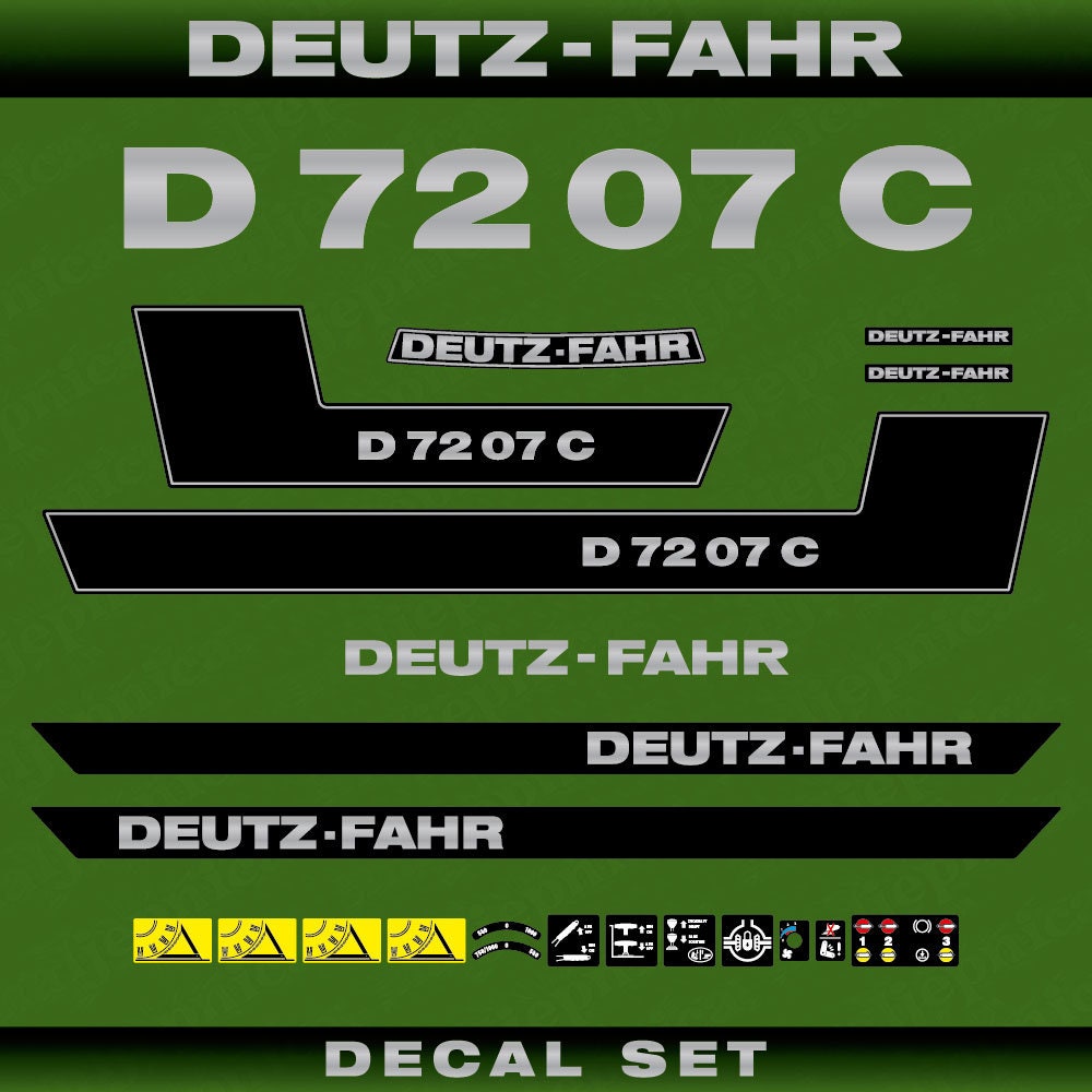 Deutz Fahr D 72 07 C Aftermarket Replacement Tractor Decal (Sticker) Set