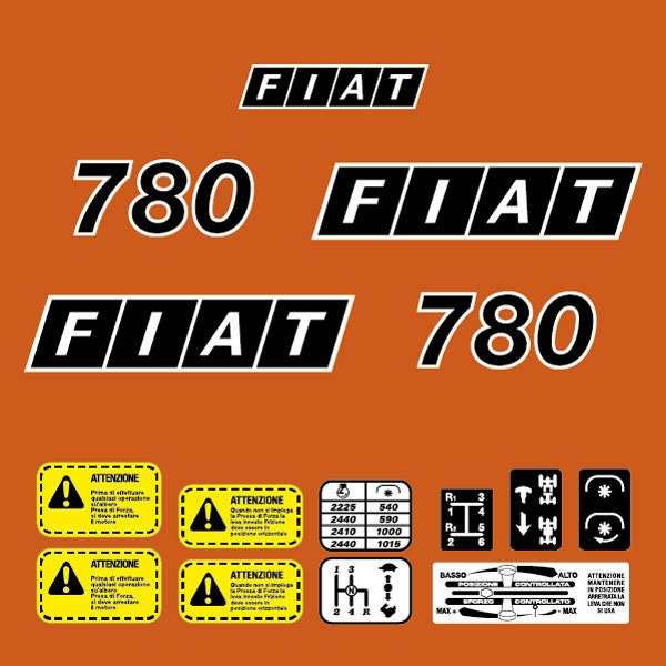 Fiat 780 Aftermarket Replacement Tractor Decal Sticker Set