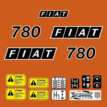 Fiat 780 Aftermarket Replacement Tractor Decal Sticker Set