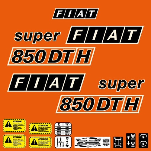 Fiat 850DTH Super Aftermarket Replacement Tractor Decal Sticker Set