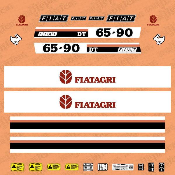 Fiat Fiatagri 65-90DT Aftermarket Replacement Tractor Decal Sticker Set