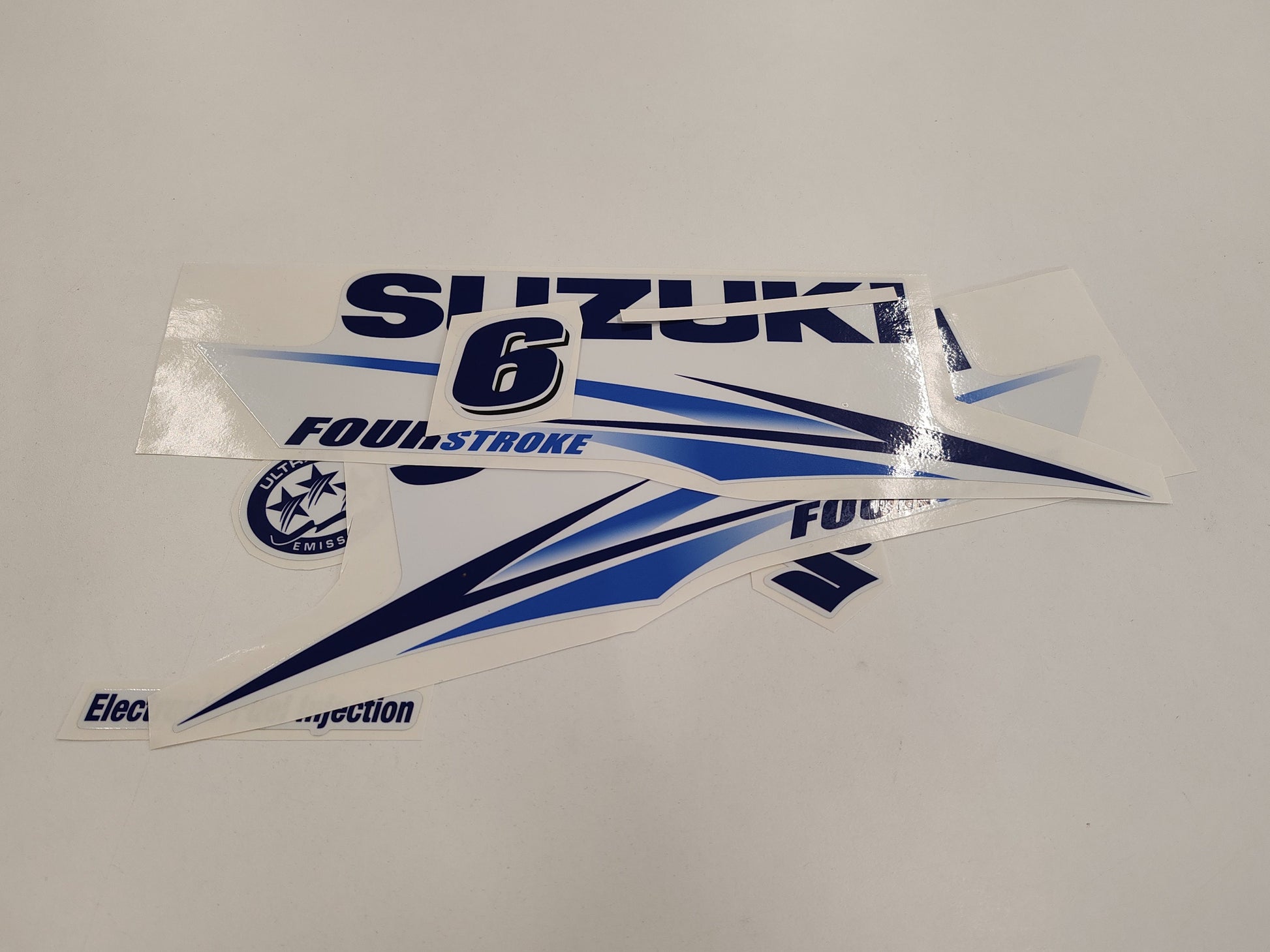 Suzuki 6 Four Stroke (2010) BLUE Aftermarket Replacement Outboard Decal Sticker Set