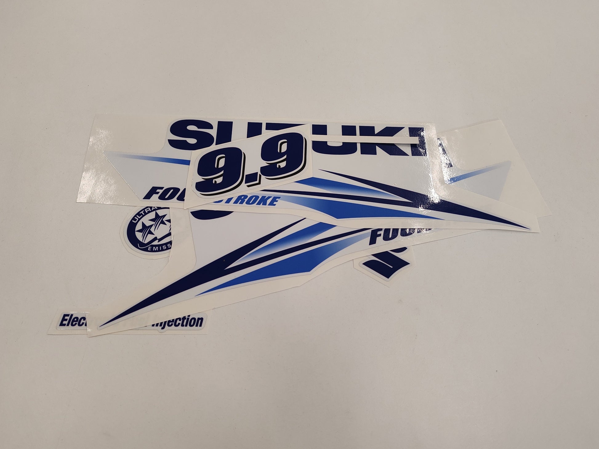 Suzuki 9.9 Four Stroke (2010) BLUE Aftermarket Replacement Outboard Decal Sticker Set