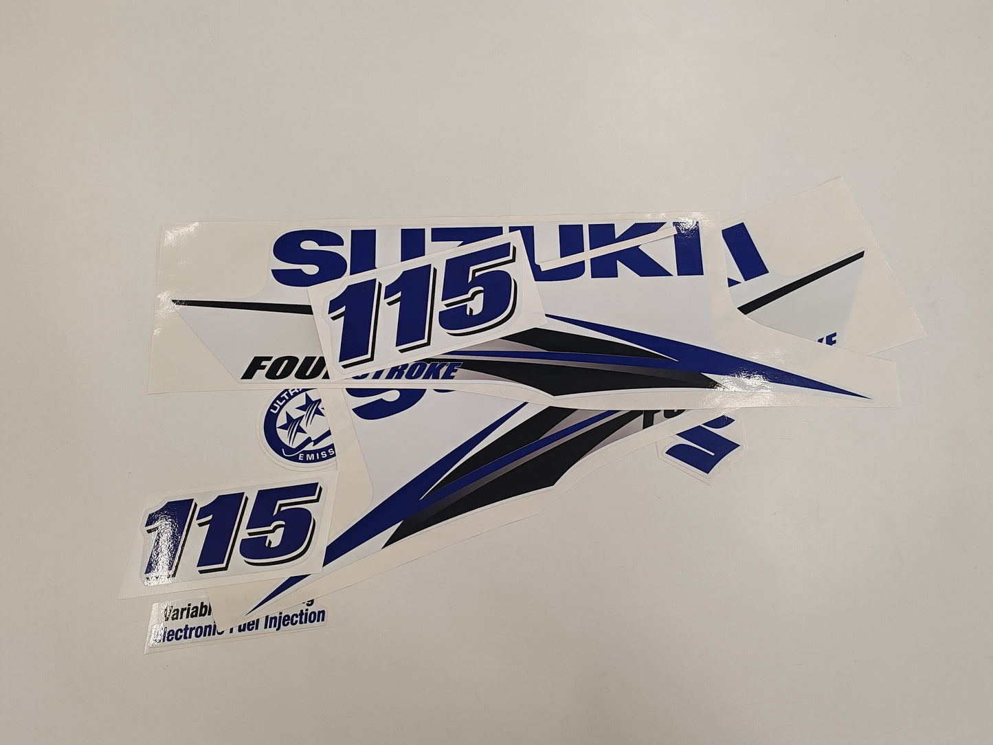 Suzuki 115 Four Stroke (2013) BLUE Aftermarket Replacement Outboard Decal Sticker Set