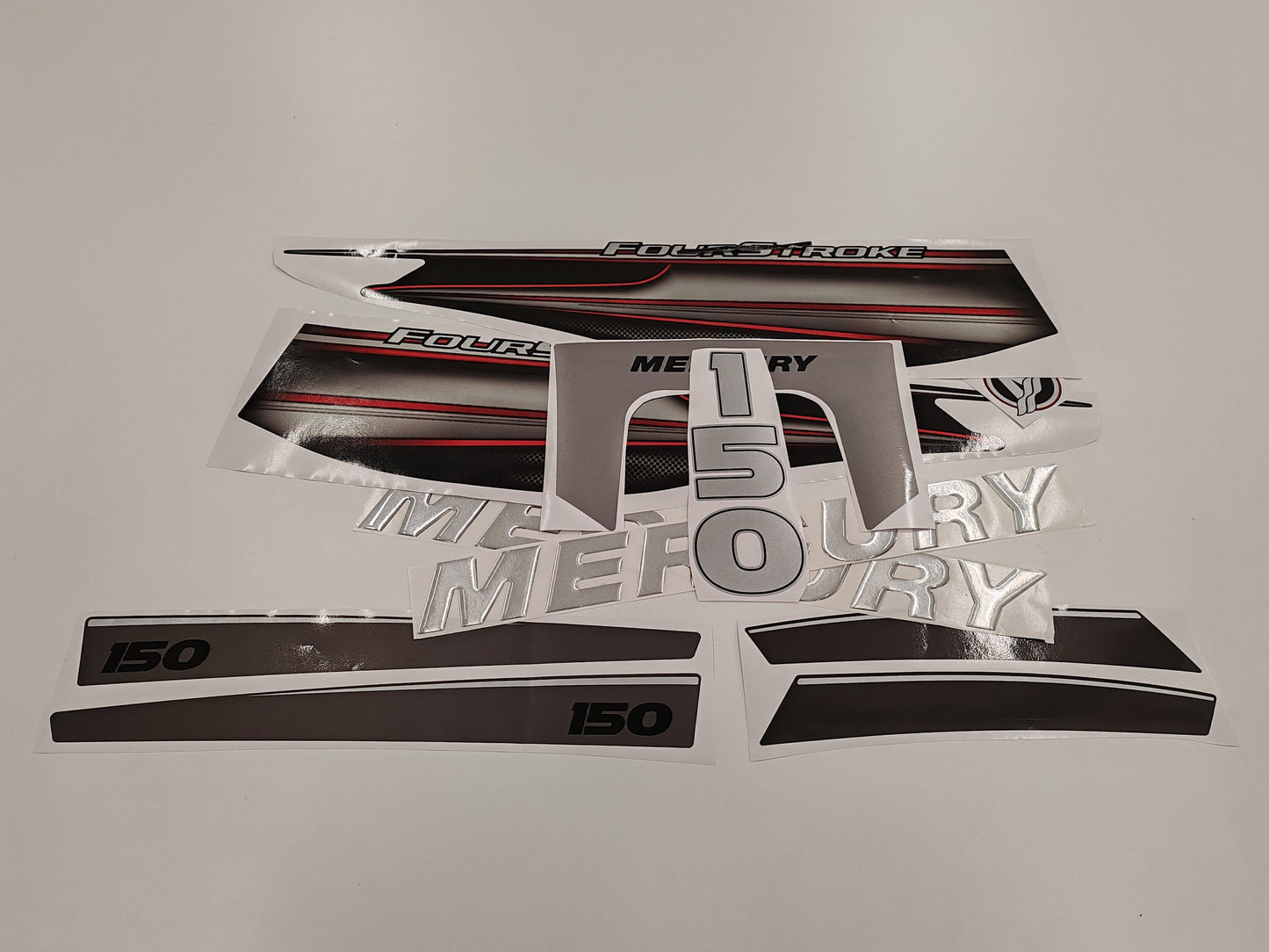 Mercury 150 Four Stroke 2013+ (3D font) aftermarket replacement outboard decal / sticker set