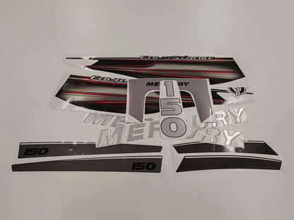 Mercury 150 Four Stroke 2013+ (3D font) aftermarket replacement outboard decal / sticker set