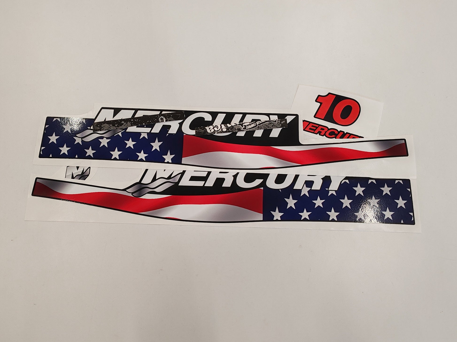 Mercury 10 Two Stroke US2 Flag 1999-2004 Aftermarket Replacement Outboard Decal Sticker Set