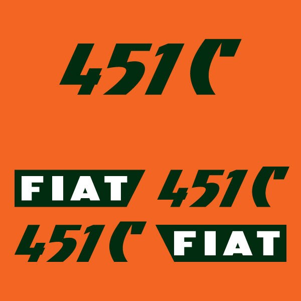 Fiat 451C Aftermarket Replacement Tractor Decal Sticker Set