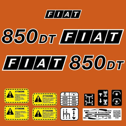 Fiat 850DT Aftermarket Replacement Tractor Decal Sticker Set