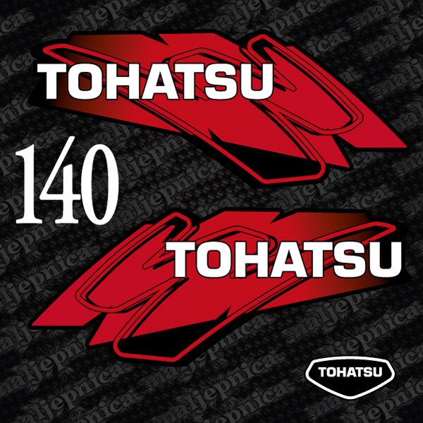 Tohatsu 140 Two Stroke Red (2002) outboard decal aufkleber adesivo sticker set
