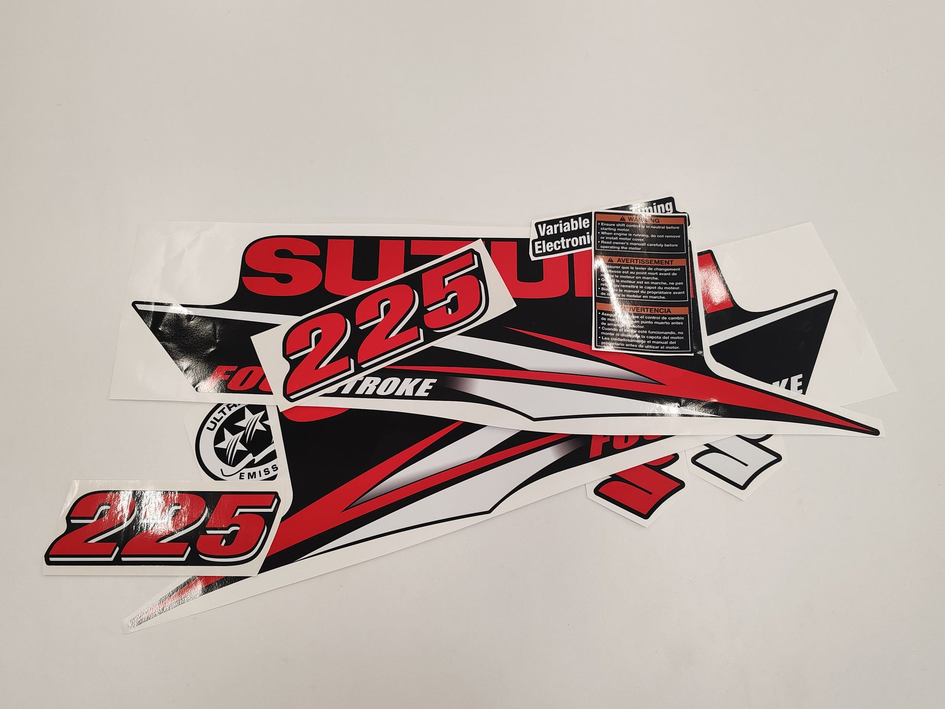Suzuki 225 RL Four Stroke (2010) Aftermarket Replacement Outboard Decal Sticker Set