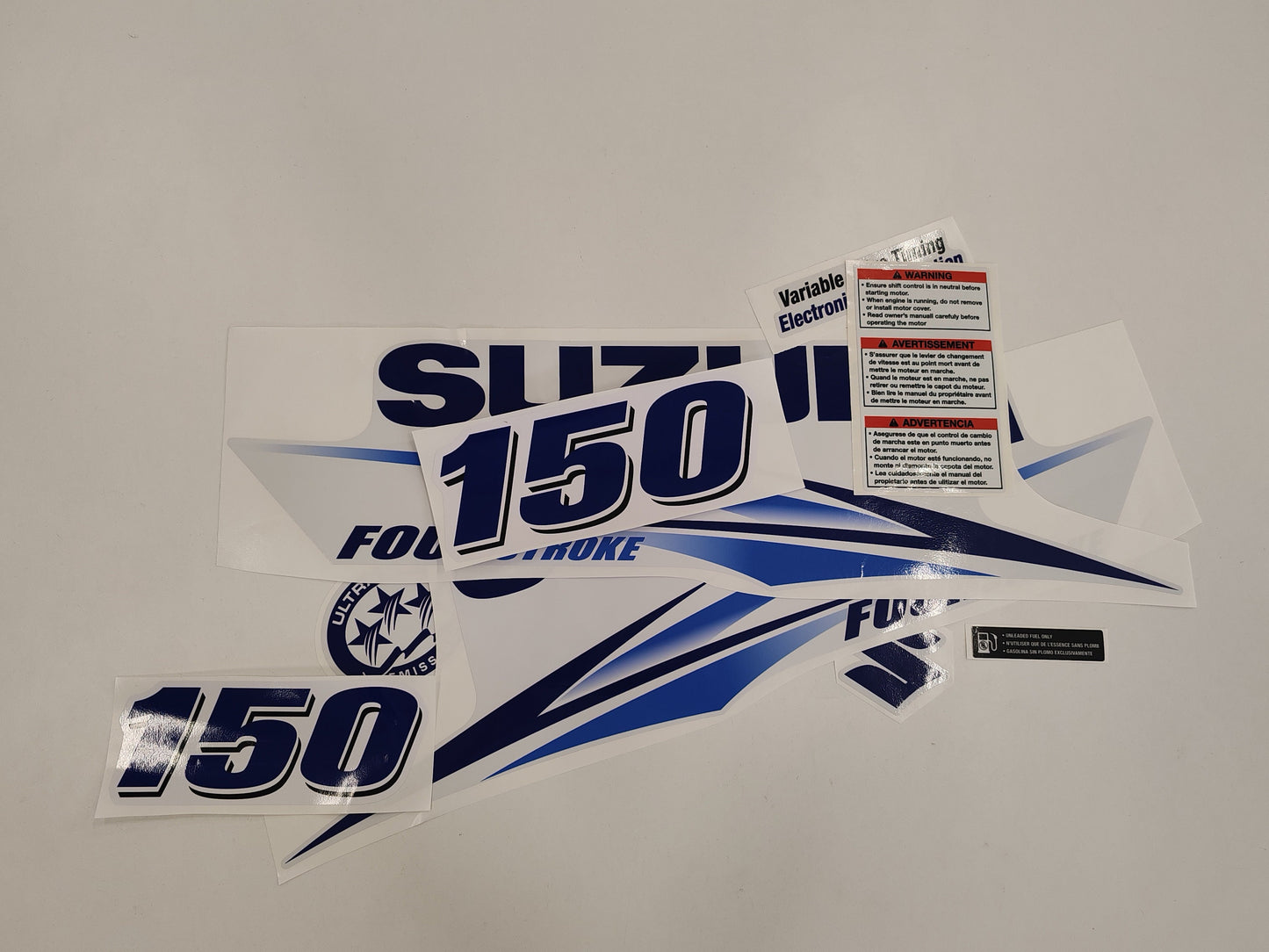 Suzuki 150 Four Stroke BLUE (2010) Aftermarket Replacement Outboard Decal Sticker Set