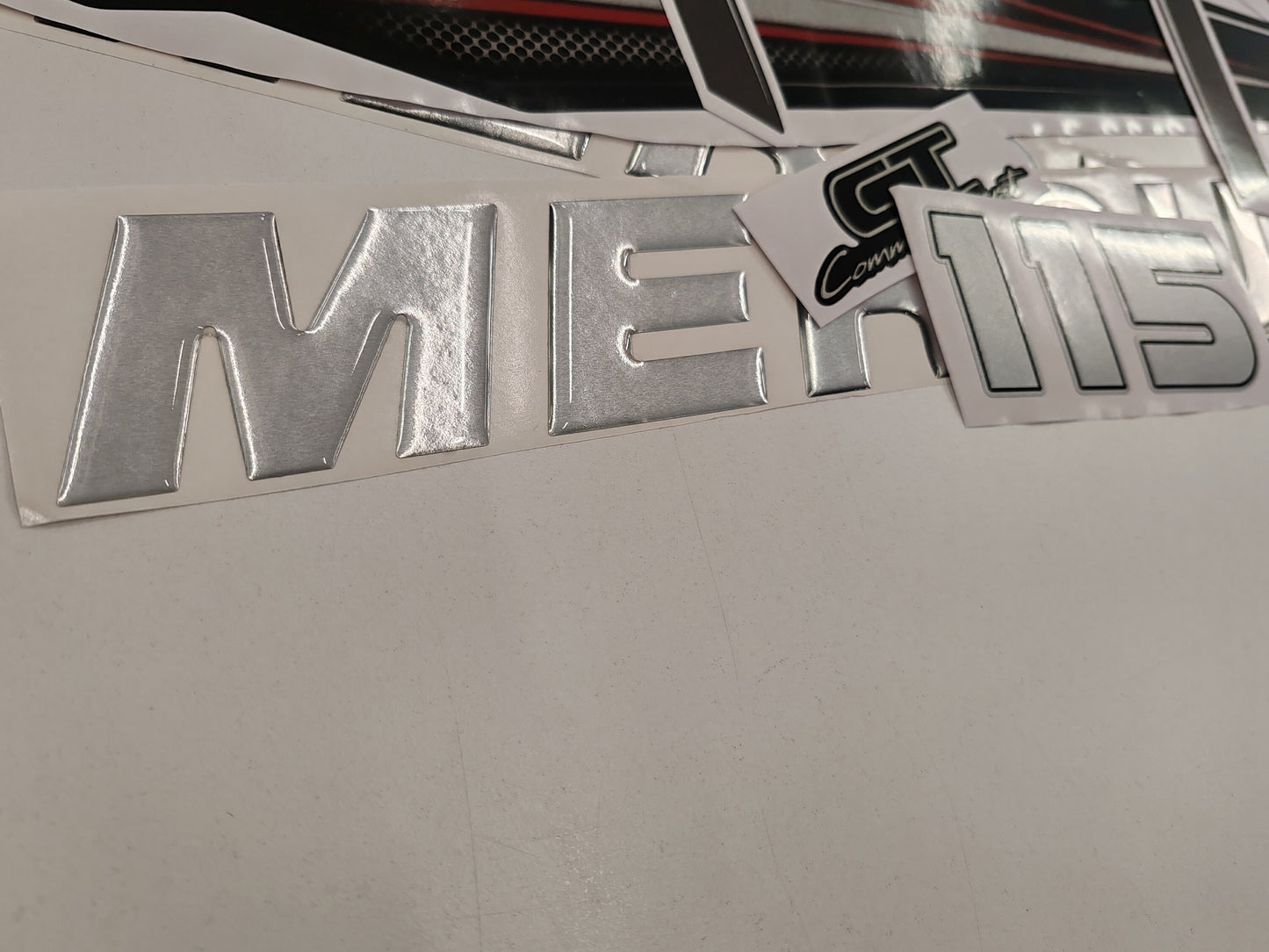 Mercury 115 Four Stroke 2013+ RED aftermarket replacement outboard decal / sticker set / Mercury with 3D letters