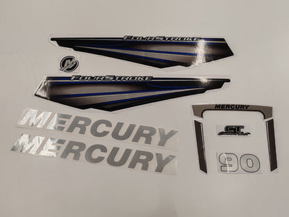 Mercury 90 Four Stroke 2013+ BLUE Aftermarket Replacement outboard decal / sticker set