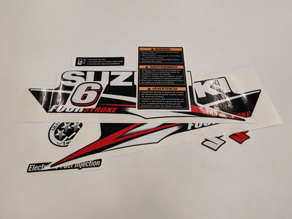 Suzuki 6 Four Stroke (2010) Aftermarket Replacement Outboard Decal Sticker Set