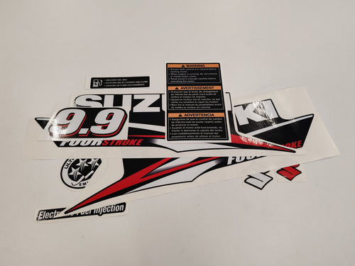 Suzuki 9.9 Four Stroke (2010) Aftermarket Replacement Outboard Decal Sticker Set
