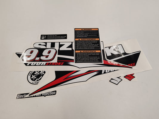 Suzuki 9.9 Four Stroke (2010) Aftermarket Replacement Outboard Decal Sticker Set