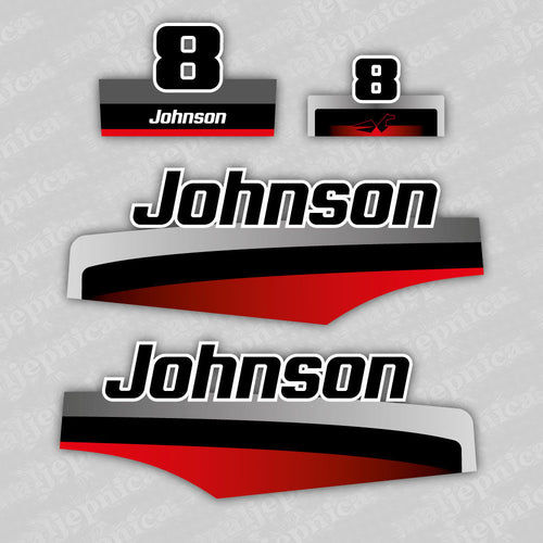 Johnson 8 Outboard (1997) Aftermarket Decal / aufkleber / adesivo / Sticker Set