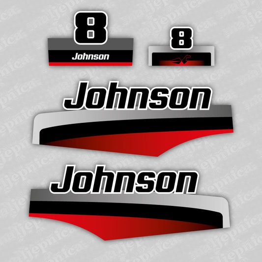 Johnson 8 Outboard (1997) Aftermarket Decal / aufkleber / adesivo / Sticker Set