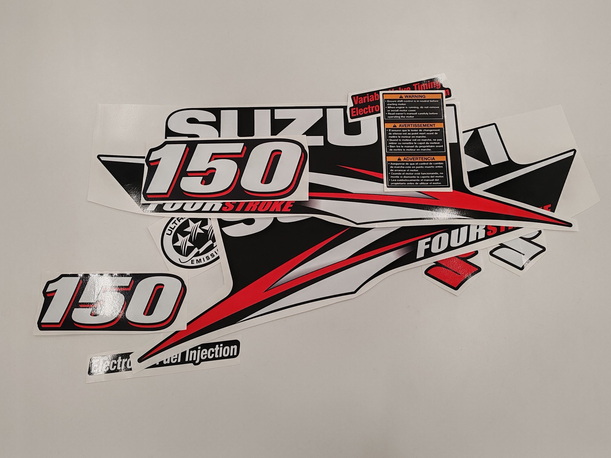 Suzuki 150 Four Stroke (2010) Aftermarket Replacement Outboard Decal Sticker Set