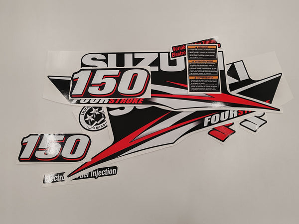 Suzuki 150 Four Stroke (2010) Aftermarket Replacement Outboard Decal Sticker Set