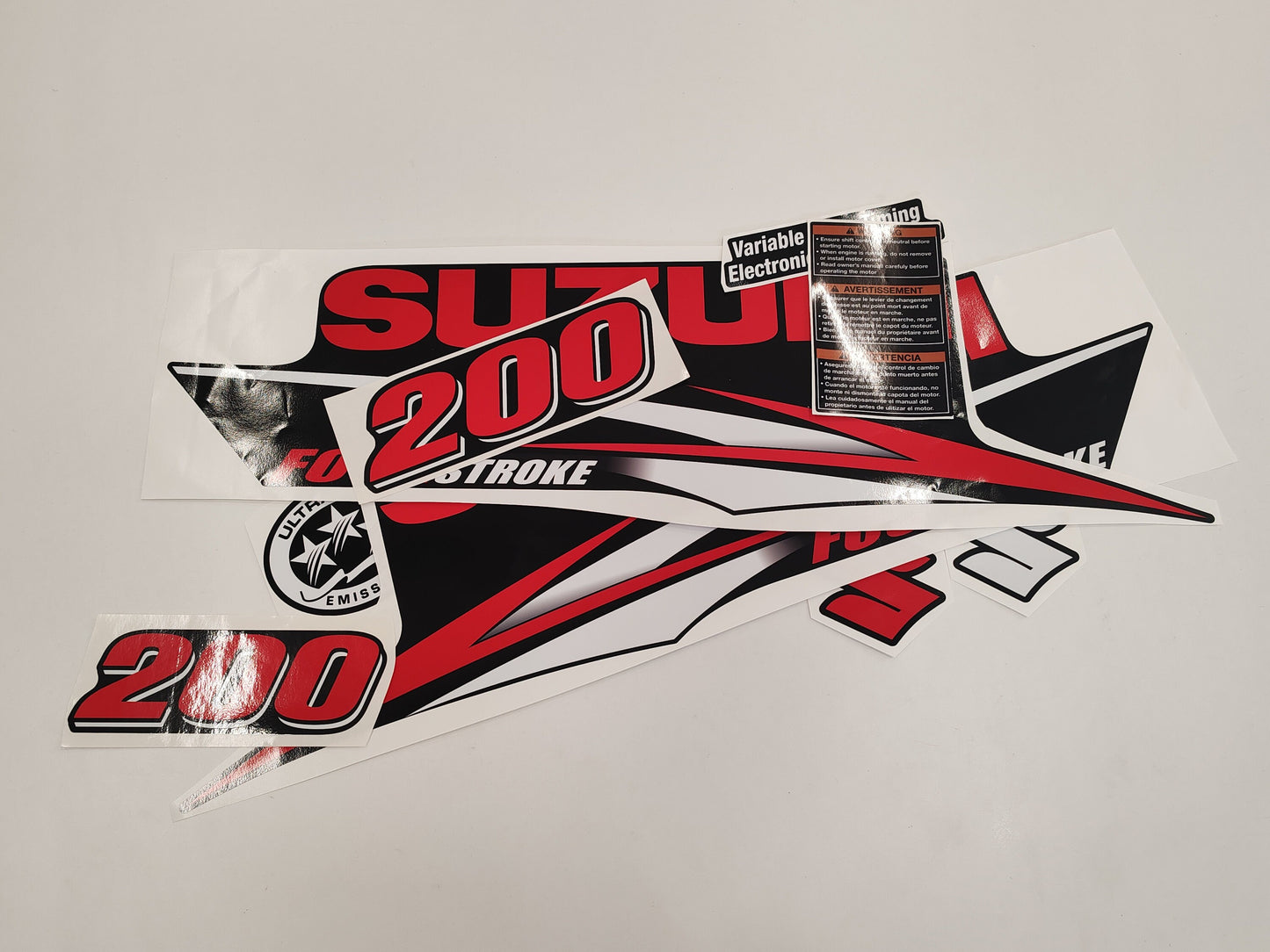 Suzuki 200 RL Four Stroke (2010) Aftermarket Replacement Outboard Decal Sticker Set